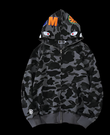 Bape Zip Up Hoodie Black